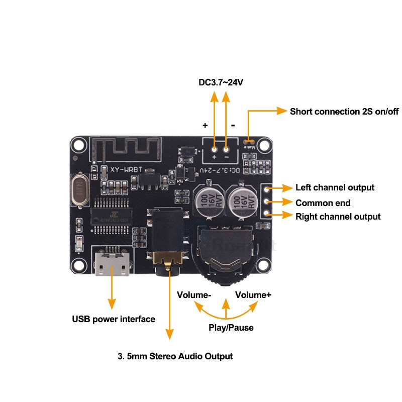 XY-ABT  XY-WRBT  BT5.0-PRO Bluetooth 5.0 โมดูลรับเสียง audio receiver board DIY ราคา ถูกที่สุด ดีลบีเคเค แกลเลอรีภาพที่ 2