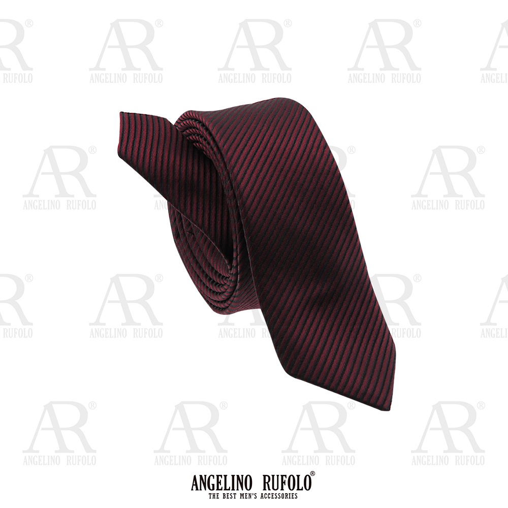 ANGELINO RUFOLO Necktie(NTSL-ทาง016) เนคไทผ้าไหมทออิตาลี่คุณภาพเยี่ยมดีไซน์ Stripe สีกรม/น้ำเงิน/ฟ้า/เทา/ส้ม/เลือดหมู