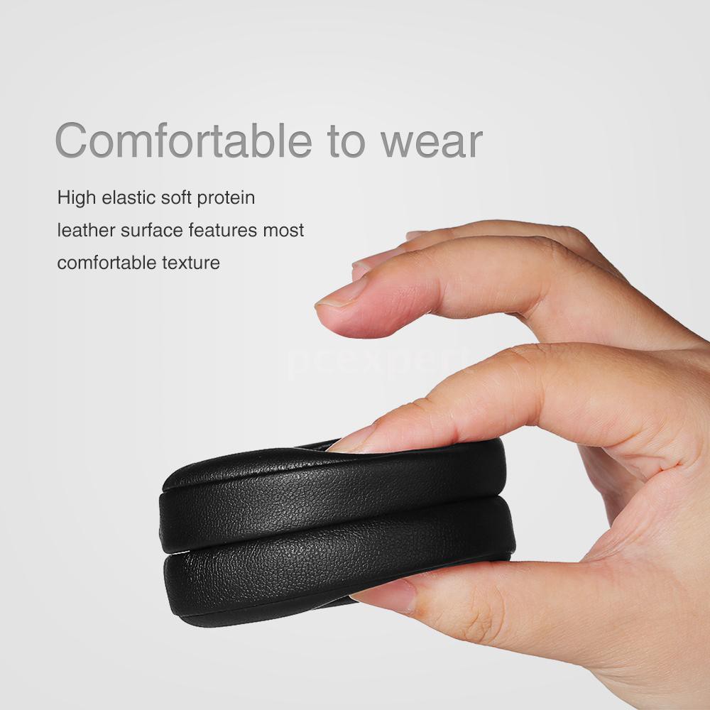 PCER◆Replacement Memory Ear Pad Protein Leather Around Ear Cups Cushion Cover for Beats SOLO 2 / 3 Wireless On Ear Headp