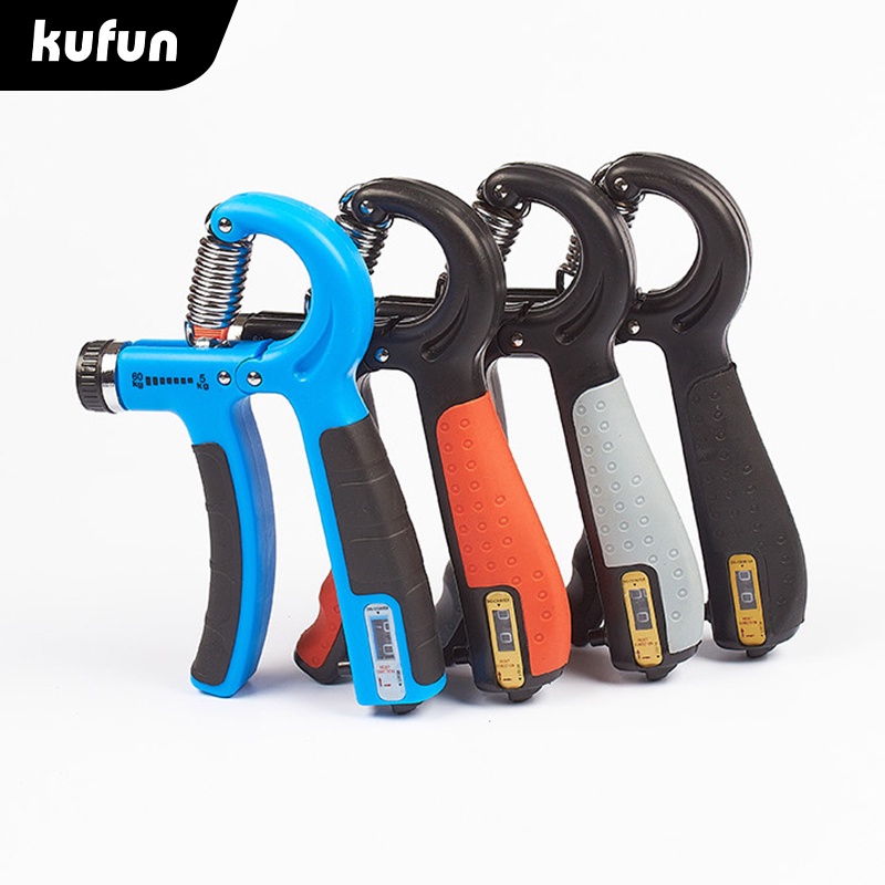 KUFUN นับ Hand Grip นิ้วออกกําลังกายกล้ามเนื้อกล้ามเนื้อแขนเทรนเนอร์ฟิตเนสการฟื้นฟูสมรรถภาพปรับ Grip