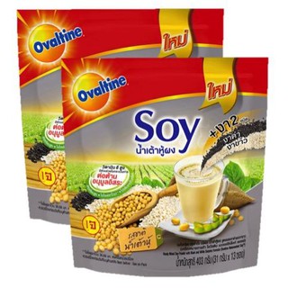 ﻿Ovaltine Nature SOY with Sesame โอวัลติน เนเจอร์ ซอย เครื่องดื่มน้ำเต้าหู้ผง ผสม งาขาวและงาดำ 31g. x 13ซอง (2แพค)