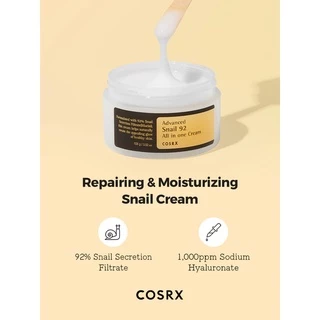 COSRX Advance Snail 92 All in one Cream 100ml +Snail 96 Mucin Power Essence 100ml ให้ความชุ่มชื้น ซึมไว ไม่เหนอะผิว