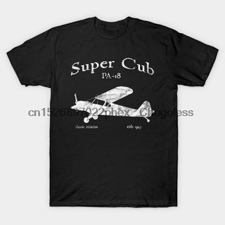 [S-5XL]C1 เสื้อยืดลําลอง แขนสั้น พิมพ์ลาย Piper PA 18 Super Cub Airplane สไตล์วินเทจ คลาสสิก สําหรับผู้ชาย