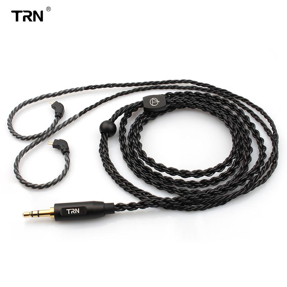 TRN 6 core high purity copper cable สายเคเบิ้ลทองแดงบริสุทธิ์ 3 . 5 มม. mmcx/2 pin 6 แกนสําหรับ tfz trn x6/v30/v10 im1