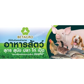 ป้ายไวนิล อาหารสัตว์ เบทาโกร 120x300