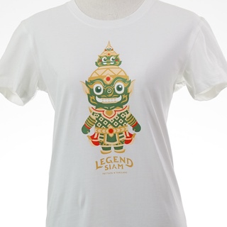 เสื้อยืดหญิงคอกลม สีขาว สกรีนยักษ์เต็มตัว สกรีน THAILAND