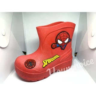 รองเท้าบูทเด็ก Marvel Spiderman Captain America รองเท้าบู๊ทเด็ก กันน้ำ กันฝน BM01