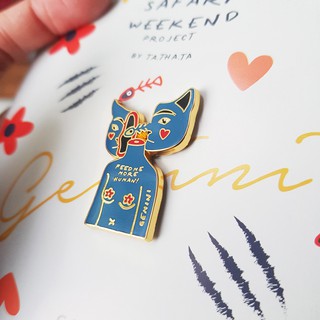 Gemini - zodiac enamel brooch / pin เข็มกลัดราศีเมถุน