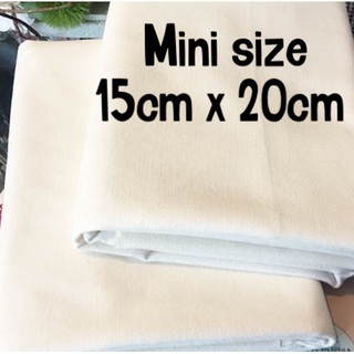 mini size 15cm x 20cm ผ้าแคนวาส สีพื้น ผ้า เนื้อดี 12 ออนซ์ เนื้อหนา