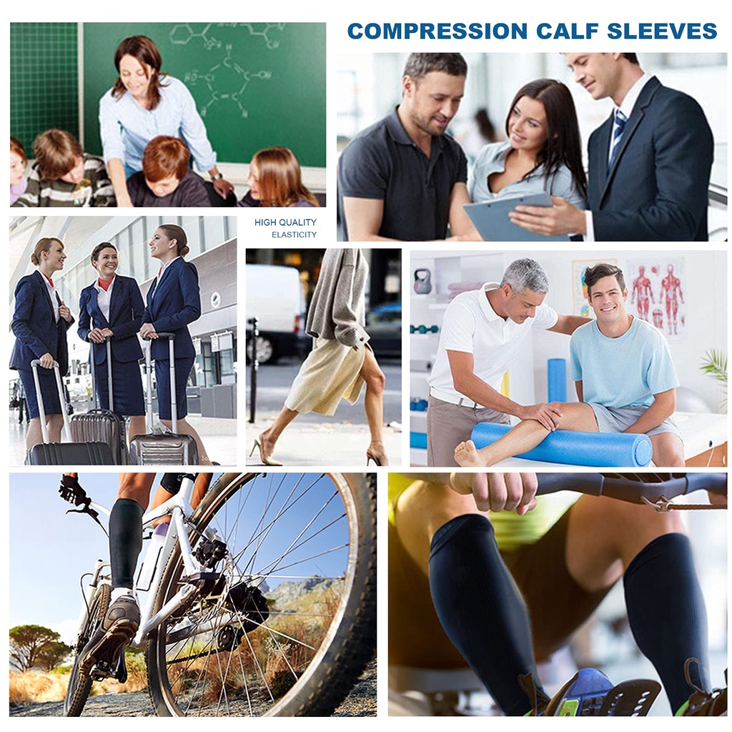 ถุงเท้าการบีบอัดน่องชายและหญิงป้องกันเส้นเลือดขอดบรรเทาอาการปวดถุงเท้าการบีบอัด 1 คู่