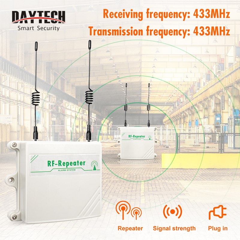 DAYTECH Repeater 1KM ระยะระยะทางสามารถทํางานด้วยระบบปลุกบ้าน 433Mhz ของเรา TA01/TA03/TA04/GSM05 สําห