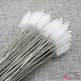 ไม่ทำให้เป็นรอย แปรงล้างหลอดดูด จุกนม ขนไนล่อน Stainless steel soft straw straw brush