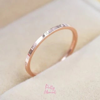 Pretty Moment แหวนรุ่น i love ring บาง 1.5 mm แหวนความหมาย สแตนเลส ไม่บิด ไม่เบี้ยว โดนน้ำหอม ลงทะเล อาบน้ำได้ แข็งแรง