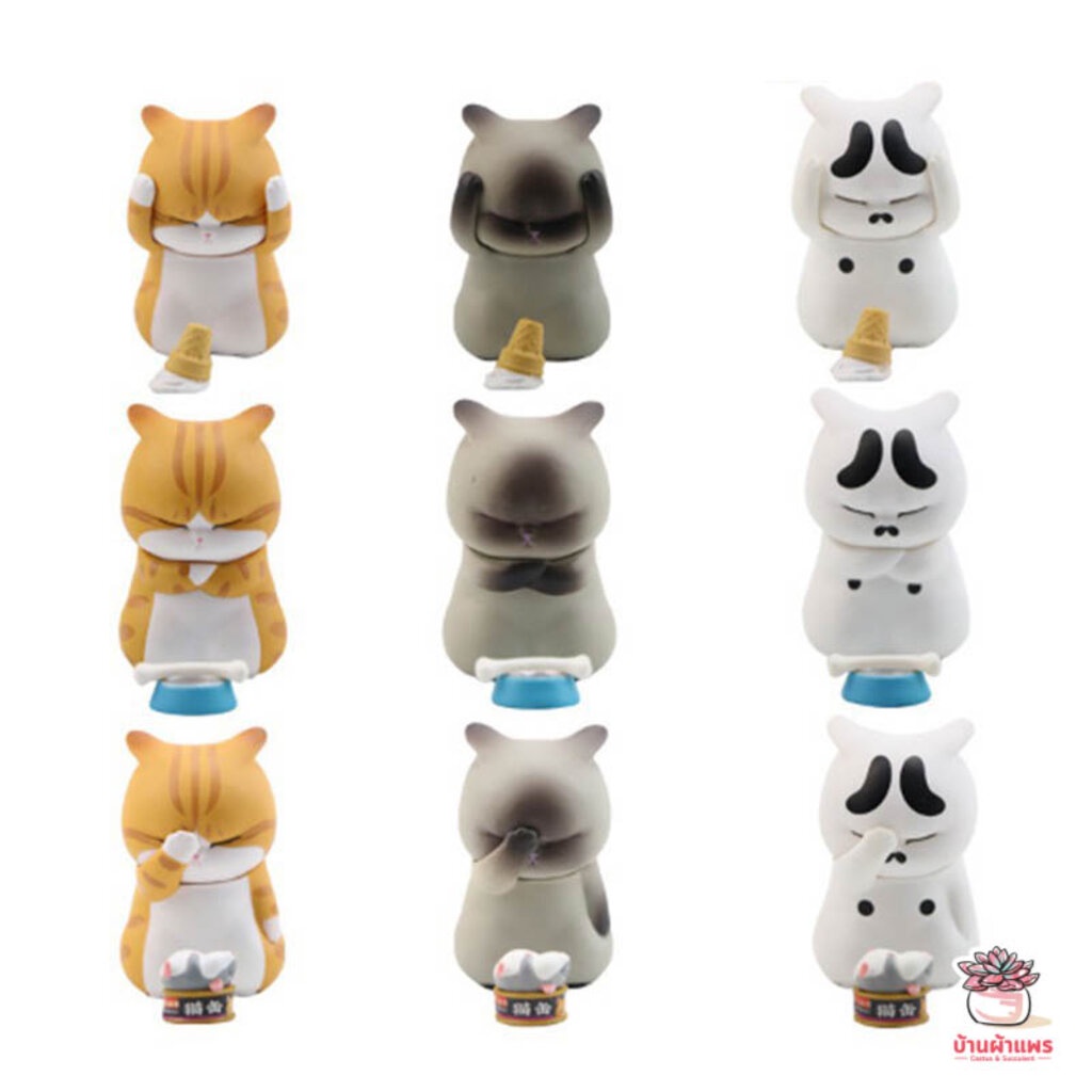 น้องแมวสุดกลุ้ม [ เซต 9 ชิ้น ] ตุ๊กตาจิ๋ว โมเดลจิ๋ว แต่งสวน - รูปที่ 4