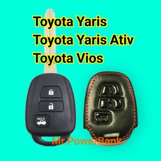 (โตโยต้า)เคสกุญแจ หนัง Case Toyota Yaris/Vios /Yaris Ativ Leather อย่างดี