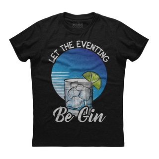 ขายดี!ขายดี เสื้อยืดแขนสั้น พิมพ์ลาย Let the Evening Be Gin CIcfme25LCobpb75 สีดํา สไตล์วินเทจคลาสสิกS-5XL