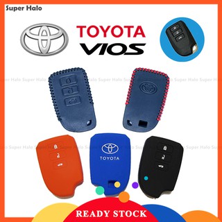 100% Genuine Leather Key Cover For Toyota VIOS-3 Buttons