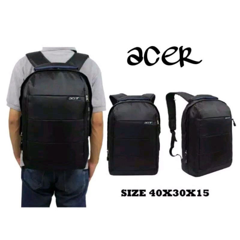 กระเป๋าเป้ Acer backpak/กระเป๋าแล็ปท็อป/กระเป๋าเป้ธรรมดา/กระเป๋าเป้สีดําล้วน