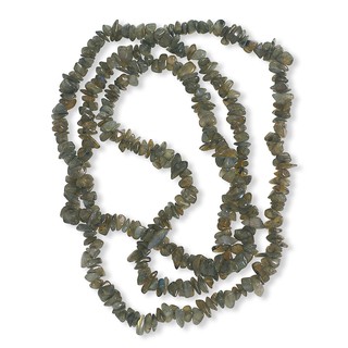 ลูกปัดแท้ Chip (เศษหิน) หินลาบาโดไลท์ (Labradorite)(Small) - (LZ-0468 สีเทา)