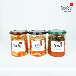 กิมจิโฮมเมด อร่อย! 380 g SunSun Homemade Kimchi กิมจิผักกาดขาว กิมจิผักกาดขาวคีโต กิมจิแตงกวาญี่ปุ่น