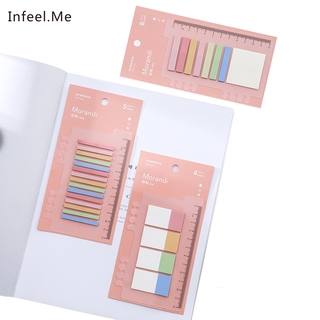 Infeel.Me 1 ชุด สร้างสรรค์ โน้ต ไม้บรรทัดผสมกาวในตัว แผ่นจดบันทึก ครั้ง บันทึก Pad บุ๊คมาร์คเครื่องเขียนสำนักงานโรงเรียน