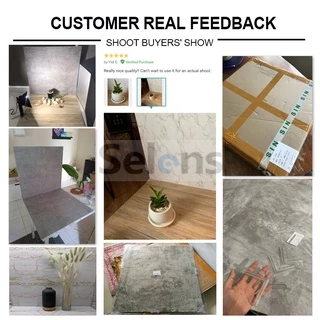 [ส่งของจากไทย] Selens 60x60cm กระดานหลังสองด้านไม้ซีเมนต์อุปกรณ์ถ่ายภาพพื้นผิว 3 มิติ ฉากถ่ายรูป พื้นหลังถ่ายรูป ภาพพื้นหลัง กล่องภาพสินค้า ฉากกระดานสี ฉากสินค้า รูปอาหาร สินค้า
