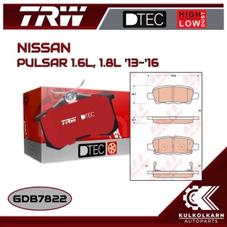 ผ้าเบรคหลัง TRW สำหรับ PULSAR 1.6L, 1.8L 13-16 (GDB7822)