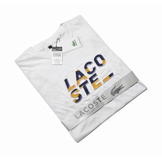 Lacoste เสื้อยืด ผ้าฝ้าย ลายหนังจระเข้ 30s สีขาว สําหรับผู้ชาย ผู้หญิง 2022