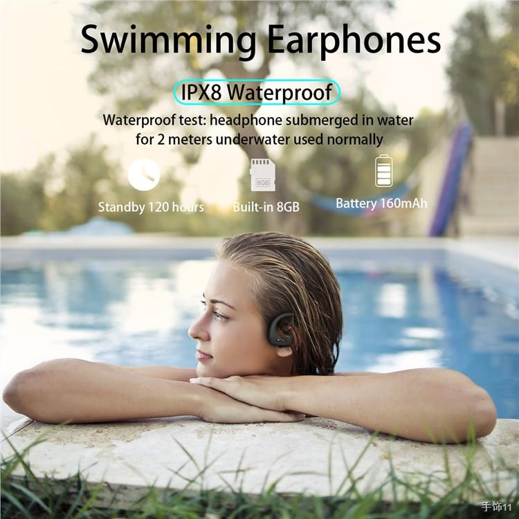 ❂AIKSWE Swimming Earphones Bluetooth Wireless Headphones 8GB IPX8 Waterproof Earbuds MP3 Music Player Sports Headset For