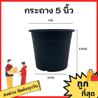 กระถางต้นไม้ กระถาง กระถางต้นไม้พลาสติก กระถางแคคตัส  ขนาด  5 5.5 5.7 6 8 10 นิ้ว (สีดำ)