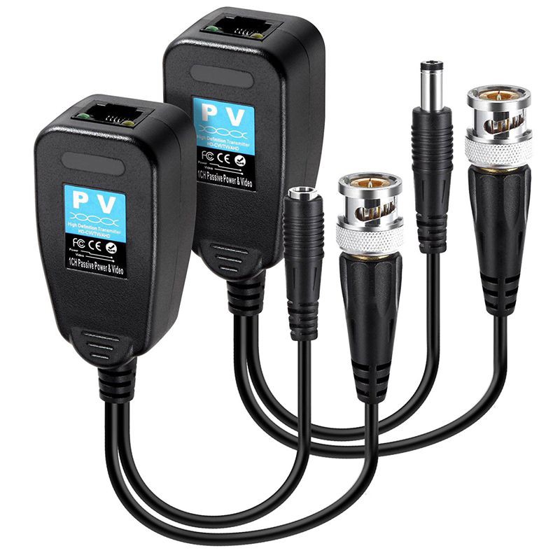 Hd-cvi/tvi/ahd Passive Video Balun พร้อมขั้วต่อไฟและ RJ45 CAT5 Data Trans