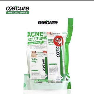 Oxecure Acne Solutions Body Starter Kit มีสบู่30กรัม และสเปรย์บอดี้ แอคเน่ สเปรย์ 50ml พร้อมส่ง!!!