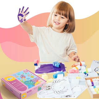 Finger paint box set สีเพ้นท์ 5 หลอดแบบไร้สารพิษ เหมาะสำหรับเด็กเล็ก - เด็กโต