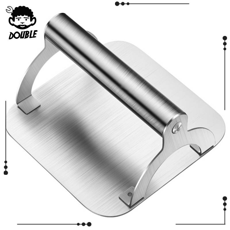 [DOUBLE] Burger Press 5.9Inch Square Bacon Grill Press NonStick
