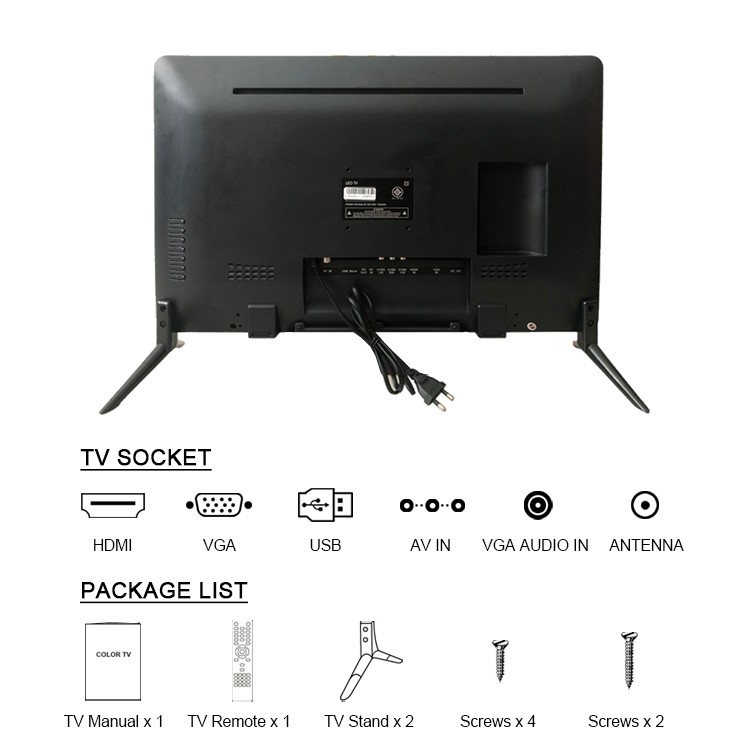 Evertech LED Analog TV 24 นิ้ว อนาลอค ทีวี HD โทรทัศน์จอแบน แถมฟรี จอ ...
