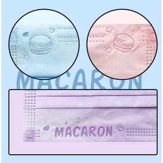 พร้อมส่ง แมสสีพาสเทล แมสผู้ใหญ่สีพาสเทลลายมาการอง (ซีลใส 1:1) แพ็ค (10 ชิ้น/50ชิ้น)