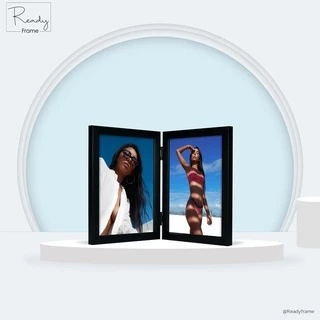 ReadyFrame I กรอบรูปคู่บานพับ 3x4นิ้ว - สีขาว สีดำ I Duo Picture Frame 3x4 Inch