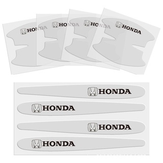 สติ๊กเกอร์มือจับประตูฮอนด้า / 8PCS Car Door Handle Transparent Anti-Scratch Protector Sticker Film For Honda City 2020 Jazz Freed Civic FD/FC HRV BRV