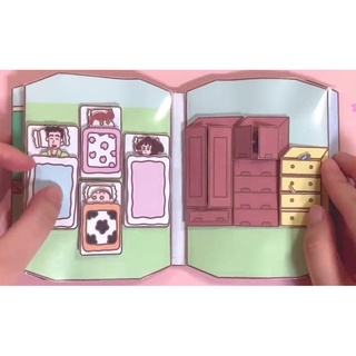Crayon Shin-chan book (family) ตุ๊กตากระดาษชินจัง ของเล่นชินจัง สมุดกระดาษบ้านชินจังจอมแก่น&ครอบครัว DIY