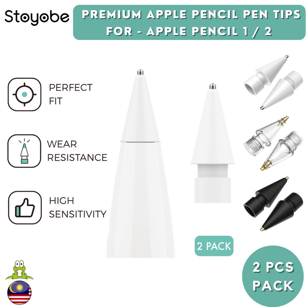 Stoyobe ปลายปากกาสไตลัส สเตนเลส แบบเปลี่ยน สําหรับ Apple Pencil 1 2 1st 2nd Gen