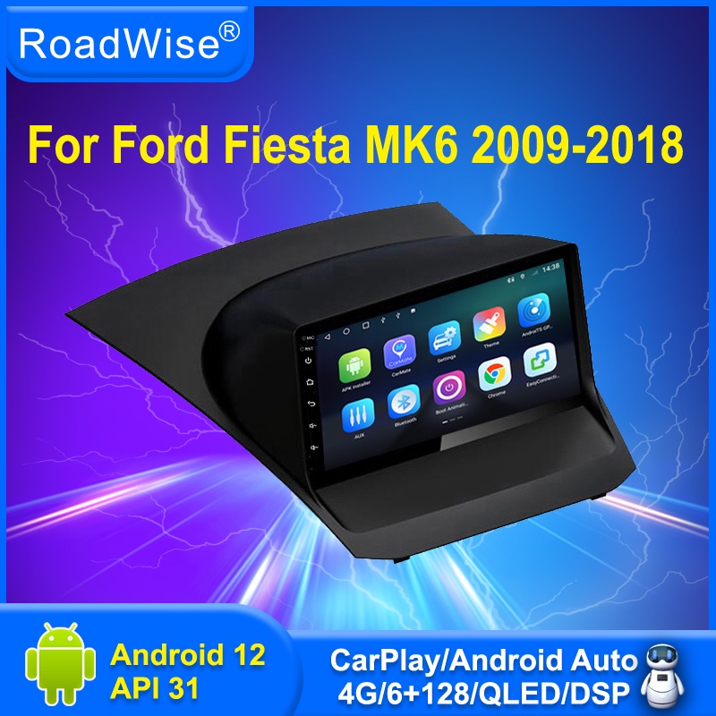 Roadwise Android Auto Radio Multimedia Player Carplay For Ford Fiesta MK6  2009 - 2016 2017 2018 4G Wifi DVD GPS 2din au