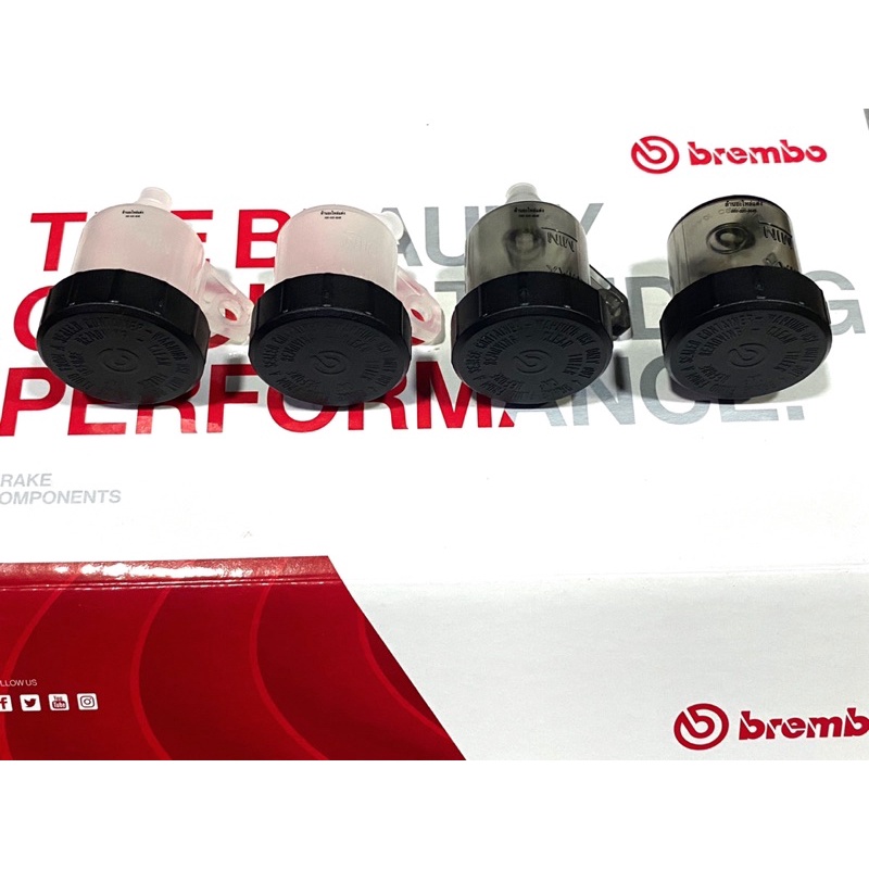 กระปุกน้ำมันเบรค เบรมโบ้(Brembo) 15ml. แท้Made in Italy (สีขาว/สีชา/หูตรง/หูเฉียง) ราคาต่อ 1 ชิ้น
