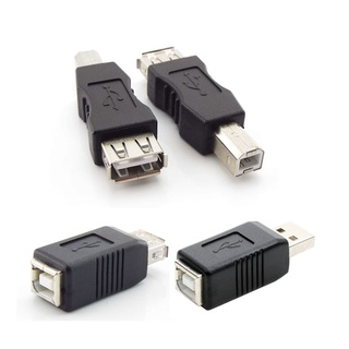 อะแดปเตอร์แปลงอิเล็กทรอนิกส์ USB 2.0 Female เป็น USB Type A Type B Male เป็น Male Female เป็น Male สีดํา