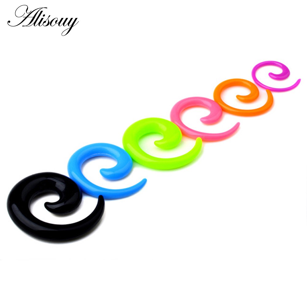 เกลียวหูขยายขนาดอะคริลิค สีเขียว ม่วง และแดง สำหรับเจาะหู ขนาด 1.6-24mm