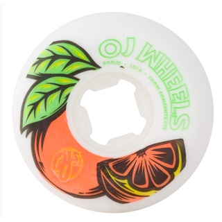 OJ |  52mm 101a From Concentrate White Orange Hardline Skateboard Wheels