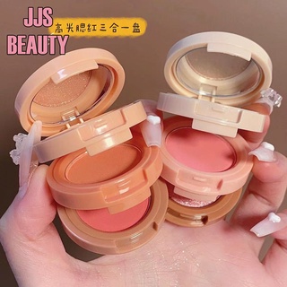 MISS LARA Blusher&amp;Hilight  บลัชออนและไฮไลท์ เนื้อฝุ่น ชิมเมอร์ ตลับ 3ชั้น