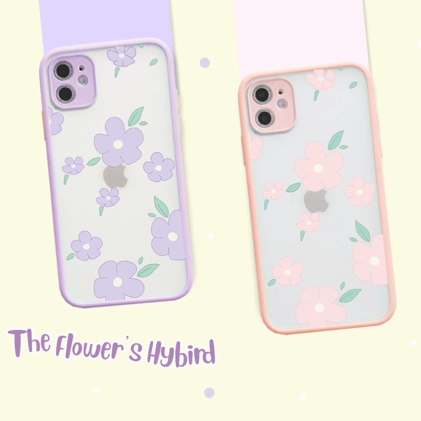 พิมพ์ไฮบริดเลนส์กรณีดอกไม้กรณีIphone 6 7 8 plus x xr xs Max 11 12 pro Max vivo Y19 y53s y51 y21s y33