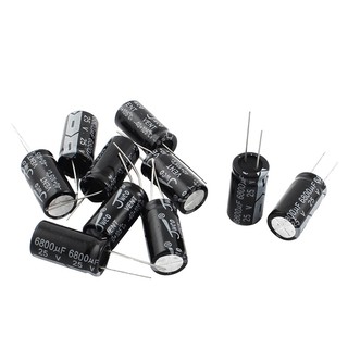 10 Pcs 16mm x 30mm 6800UF 25V Polarized Radial Electrolytic Capacitor