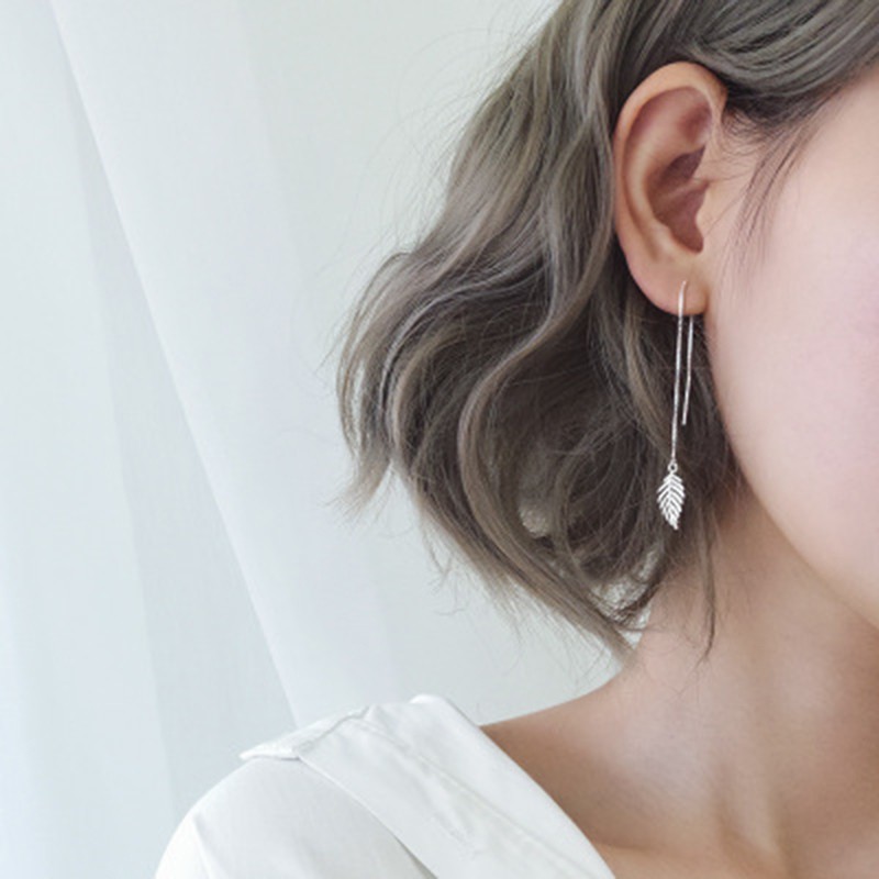 ต่างหูเงินแท้ 92.5% แบบพู่ยาว ประดับจี้เพชร เครื่องประดับสำหรับผู้หญิง - รูปที่ 3