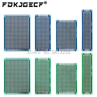 บอร์ดไฟเบอร์กลาส pcb ทองแดง สองด้าน ขนาด 5x7 4x6 3x7 2x8 ซม. สําหรับ Arduino สีเขียว สีฟ้า 4 ชิ้น